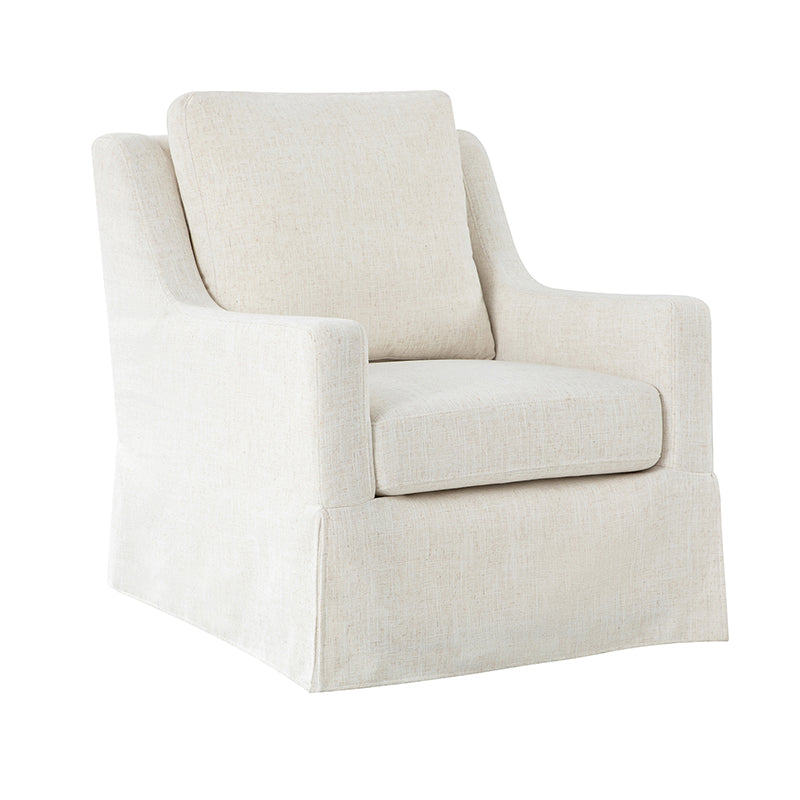 Stanley Glider Slipcovered Swivel Chair with Slope Arm