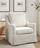 Stanley Glider Slipcovered Swivel Chair with Slope Arm