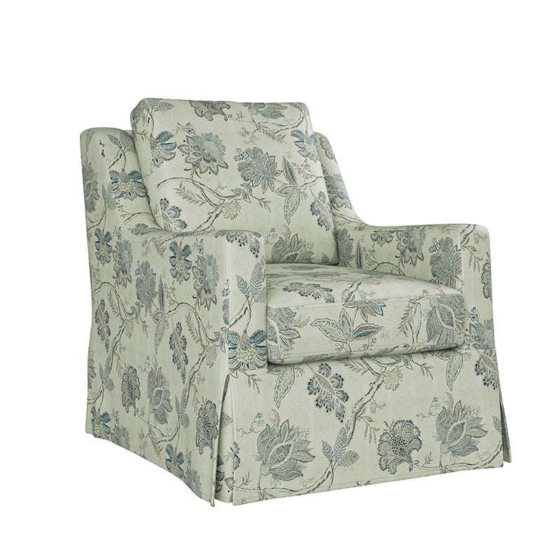 Stanley Glider Slipcovered Swivel Chair with Slope Arm (Tailored Fabric Services)