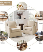 Stanley Glider Slipcovered Swivel Chair with Slope Arm(Optional Types)
