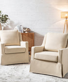Stanley Glider Slipcovered Swivel Chair with Slope Arm(Optional Types)
