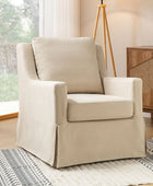 Stanley Glider Slipcovered Swivel Chair with Slope Arm