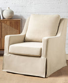 Stanley Glider Slipcovered Swivel Chair with Slope Arm