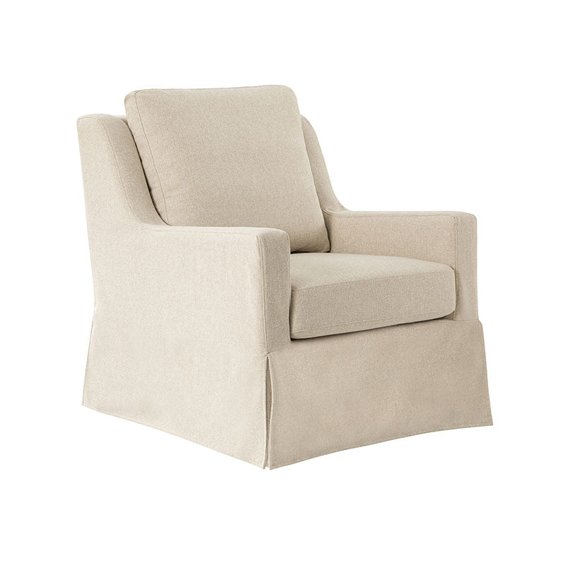 Stanley Glider Slipcovered Swivel Chair with Slope Arm