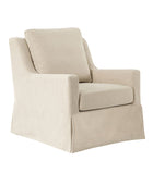 Stanley Glider Slipcovered Swivel Chair with Slope Arm