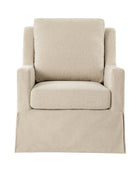 Stanley Glider Slipcovered Swivel Chair with Slope Arm