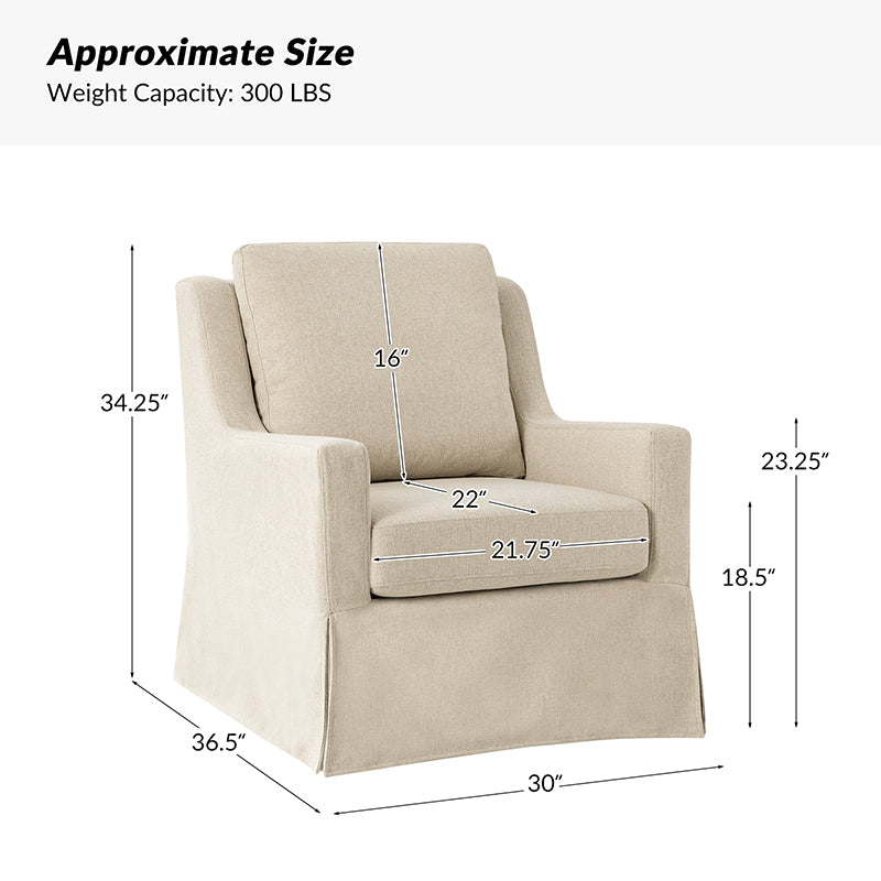 Stanley Glider Slipcovered Swivel Chair with Slope Arm