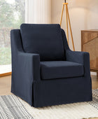 Stanley Glider Slipcovered Swivel Chair with Slope Arm