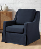 Stanley Glider Slipcovered Swivel Chair with Slope Arm