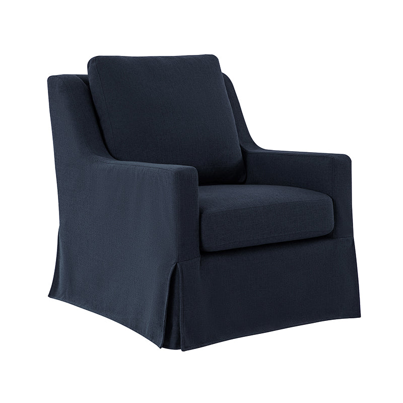 Stanley Glider Slipcovered Swivel Chair with Slope Arm