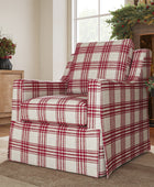 Stanley Glider Slipcovered Swivel Chair with Slope Arm (Tailored Fabric Services)