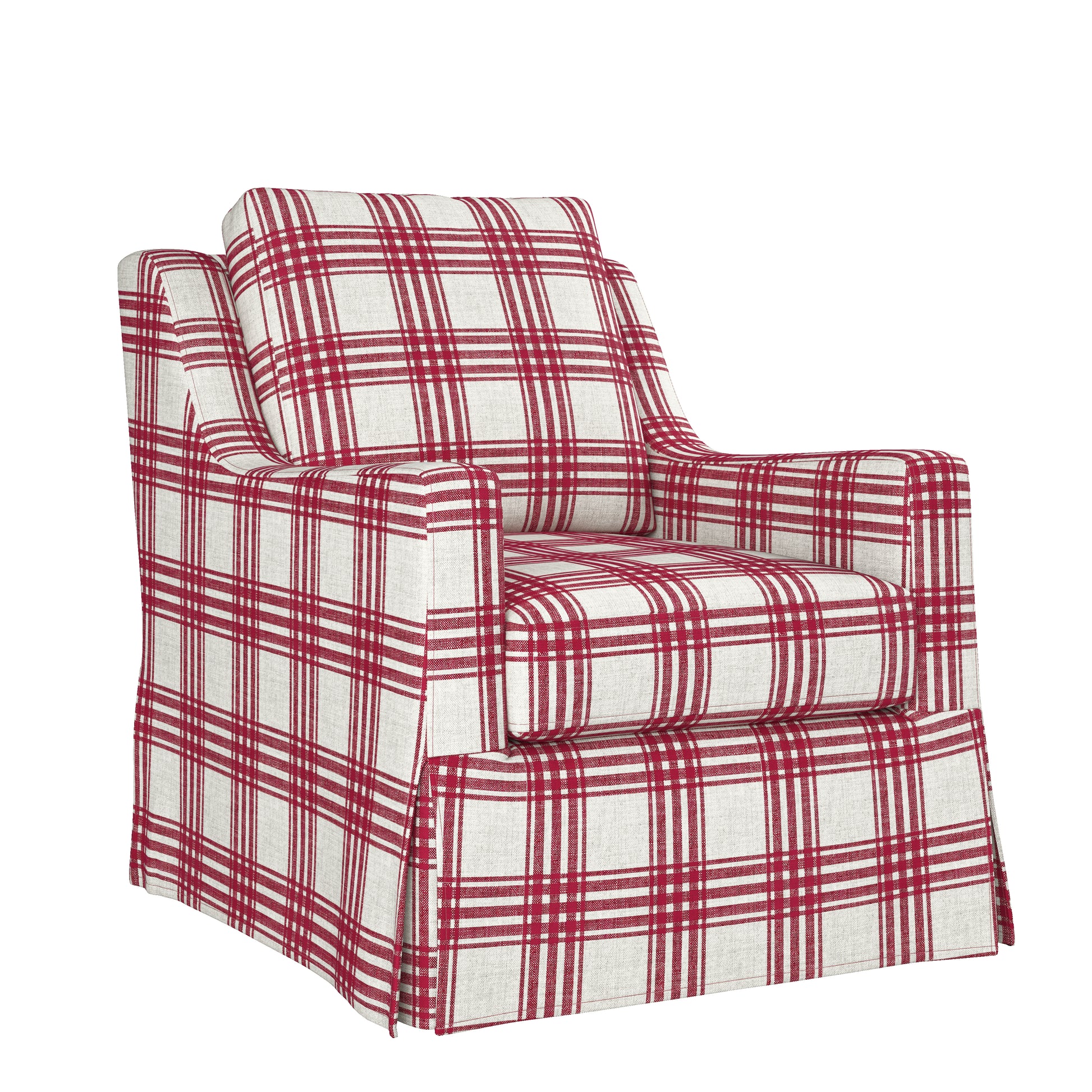 Stanley Glider Slipcovered Swivel Chair with Slope Arm (Tailored Fabric Services)