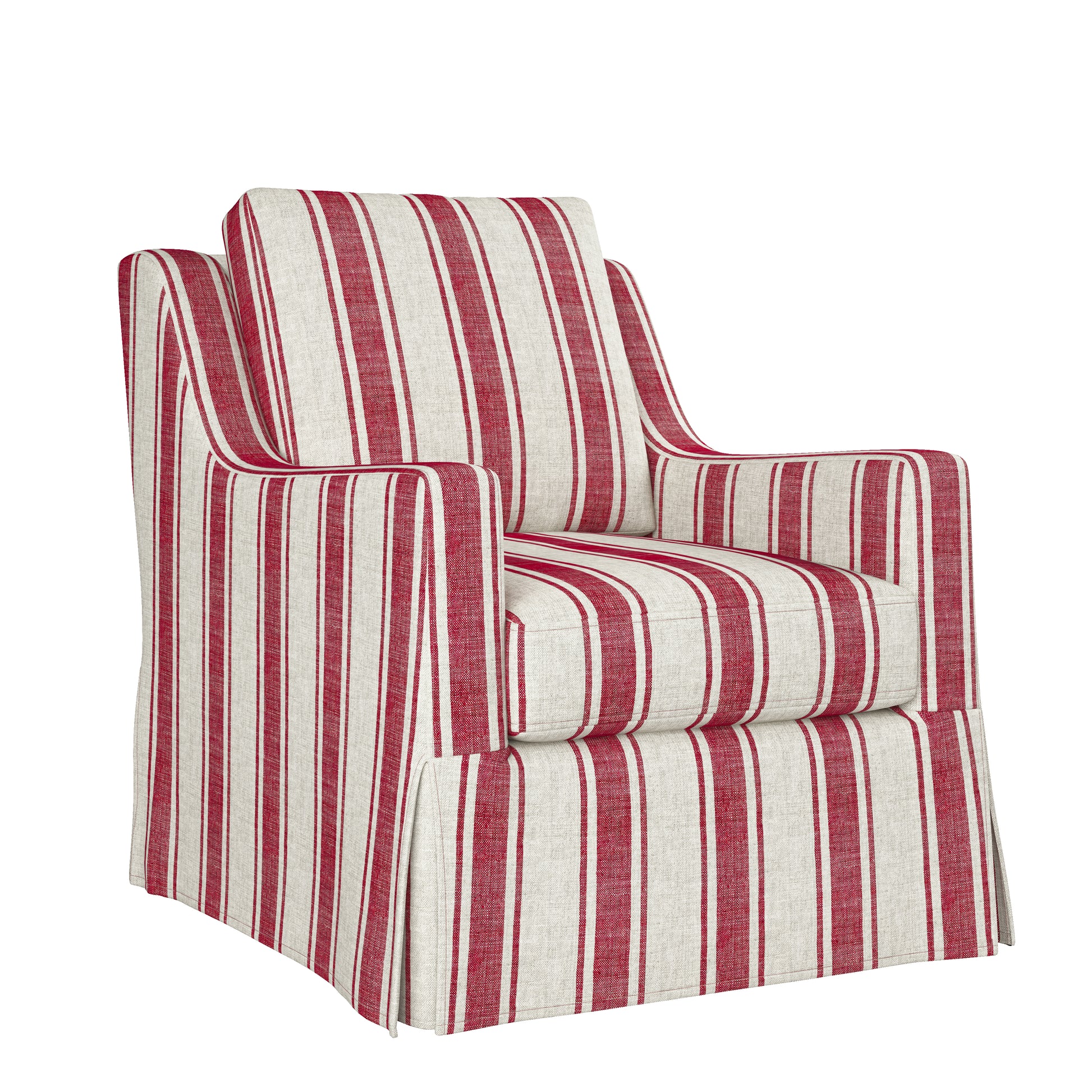 Stanley Glider Slipcovered Swivel Chair with Slope Arm (Tailored Fabric Services)