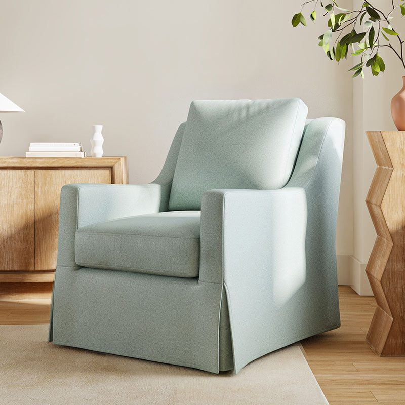 Stanley Glider Slipcovered Swivel Chair With Slope Arm Tailored Fabric Services Hulala Home