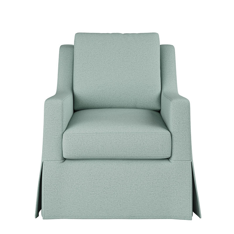 Stanley Glider Slipcovered Swivel Chair with Slope Arm (Tailored Fabric Services)