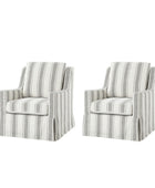 Stanley Glider Slipcovered Swivel Chair with Slope Arm(Optional Types)