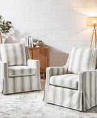 Stanley Glider Slipcovered Swivel Chair with Slope Arm(Optional Types)