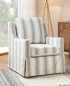 Stanley Glider Slipcovered Swivel Chair with Slope Arm