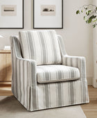 Stanley Glider Slipcovered Swivel Chair with Slope Arm