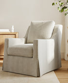 Stanley Glider Slipcovered Swivel Chair with Slope Arm (Tailored Fabric Services)