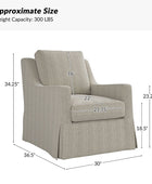 Stanley Glider Slipcovered Swivel Chair with Slope Arm (Tailored Fabric Services)