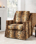 Stanley Glider Slipcovered Swivel Chair with Slope Arm