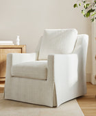 Stanley Glider Slipcovered Swivel Chair with Slope Arm (Tailored Fabric Services)