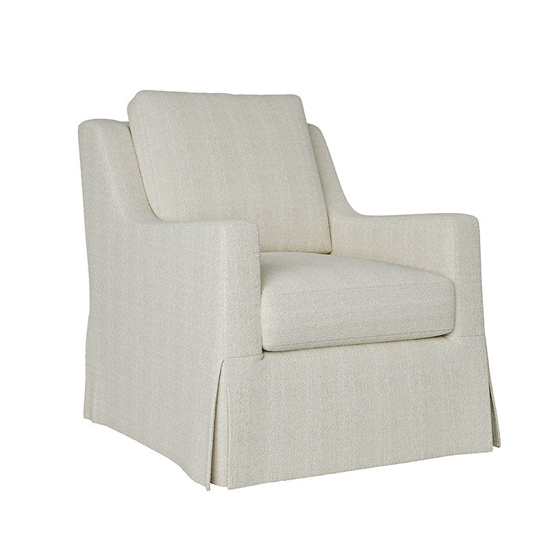 Stanley Glider Slipcovered Swivel Chair with Slope Arm (Tailored Fabric Services)