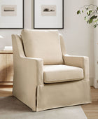 Stanley Glider Slipcovered Swivel Chair with Slope Arm