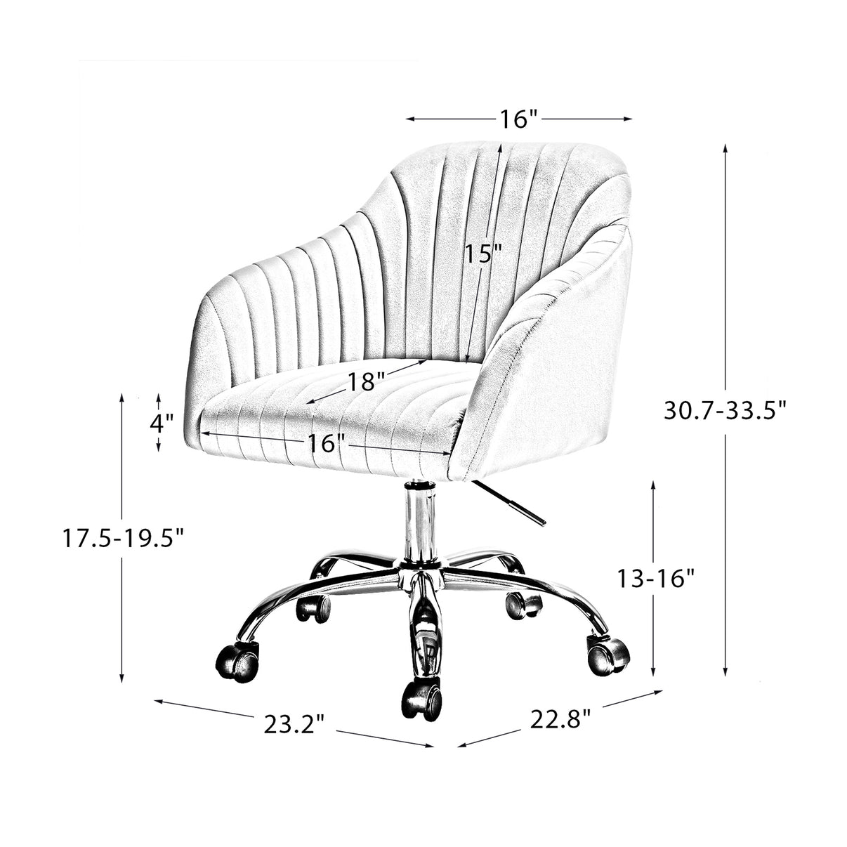 Bright Velvet Office Chair Hulala Home