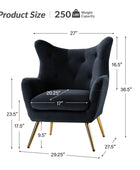 Isabelle Wingback Velvet Armchair