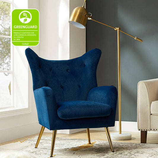 Isabelle Wingback Velvet Armchair