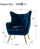 Isabelle Wingback Velvet Armchair