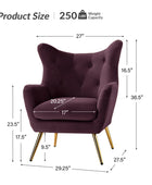 Isabelle Wingback Velvet Armchair