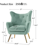 Isabelle Wingback Velvet Armchair