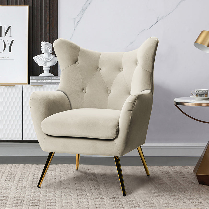 Cream cheap velvet armchair