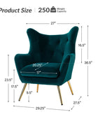 Isabelle Wingback Velvet Armchair