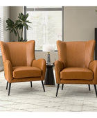 Shepherd Wingback Vegan Leather Armchair(Optional Types)