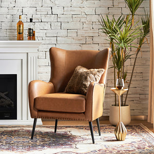 Shepherd Wingback Vegan Leather Armchair