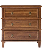 Jules Classic Solid Wood 3-Drawer End Table with USB Ports