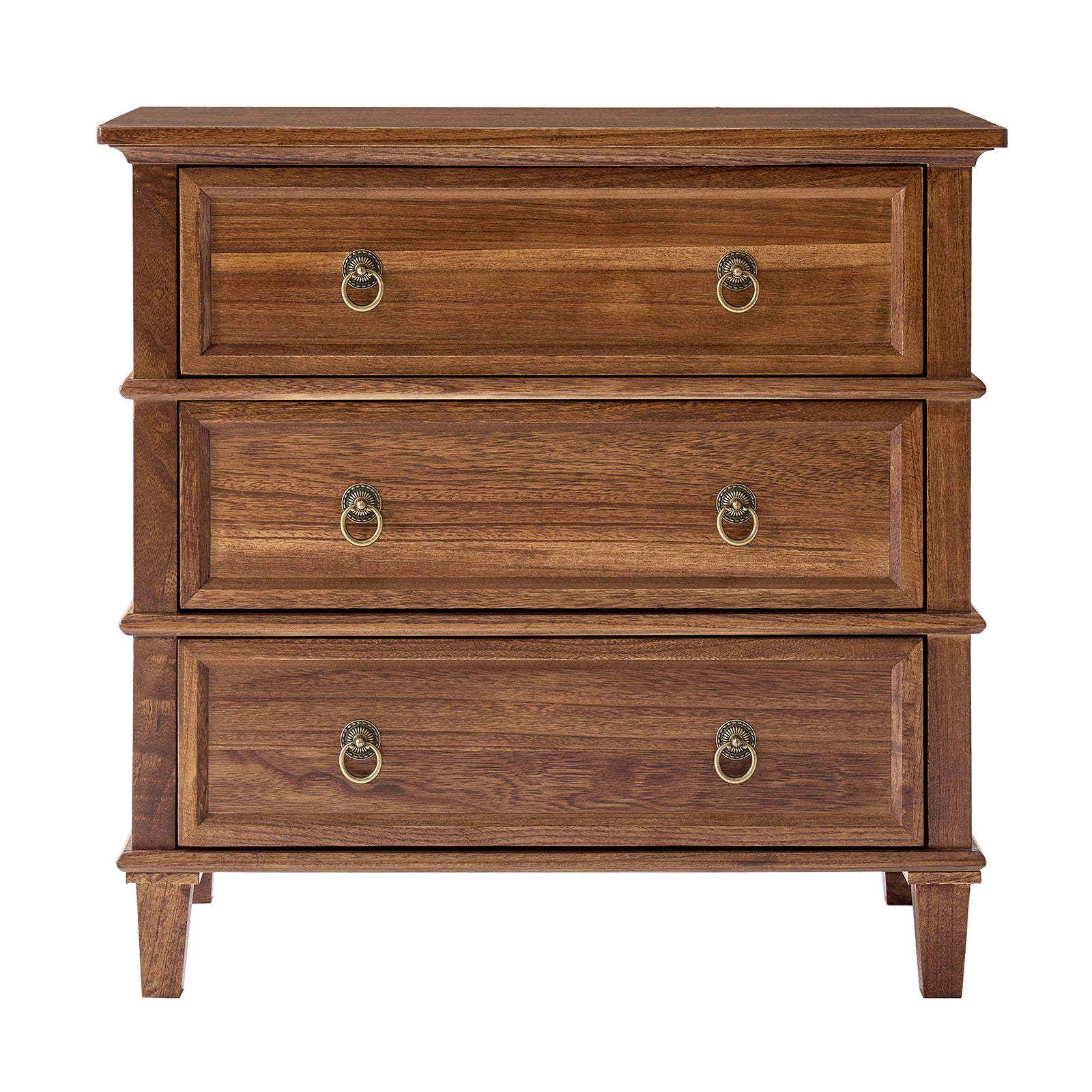 Jules Classic Solid Wood 3-Drawer End Table with USB Ports