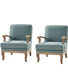 Randolph Farmhouse Upholstered Accent Chair with Wooden Legs(Optional Types)