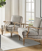 Randolph Farmhouse Upholstered Accent Chair with Wooden Legs(Optional Types)