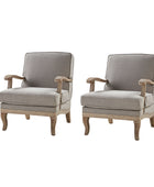Randolph Farmhouse Upholstered Accent Chair with Wooden Legs(Optional Types)