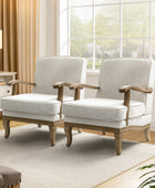 Randolph Farmhouse Upholstered Accent Chair with Wooden Legs(Optional Types)