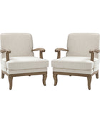Randolph Farmhouse Upholstered Accent Chair with Wooden Legs(Optional Types)
