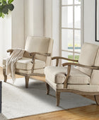 Randolph Farmhouse Upholstered Accent Chair with Wooden Legs(Optional Types)