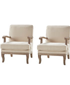 Randolph Farmhouse Upholstered Accent Chair with Wooden Legs(Optional Types)