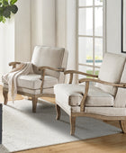 Randolph Farmhouse Upholstered Accent Chair with Wooden Legs(Optional Types)
