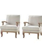 Randolph Farmhouse Upholstered Accent Chair with Wooden Legs(Optional Types)